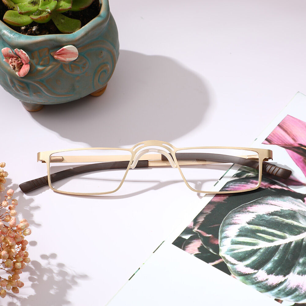 Benedict Rechteckige Goldene Brille