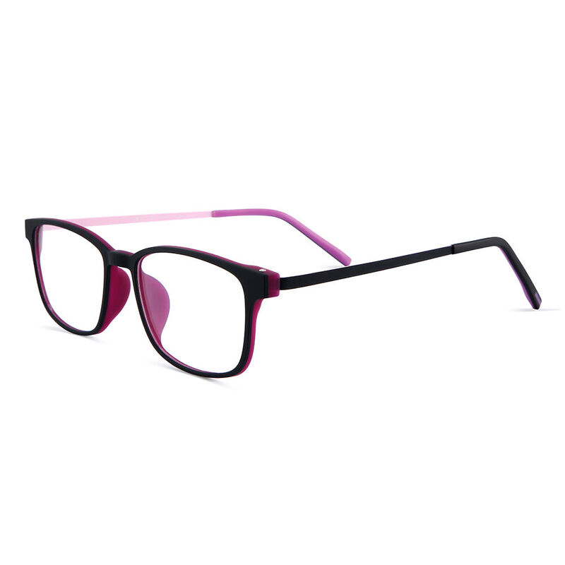 Julius Rectangle Black Red Glasses