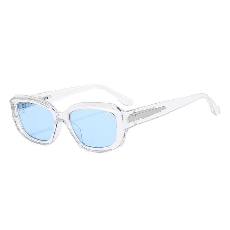 Michael Oval Clear Blue Sunglasses