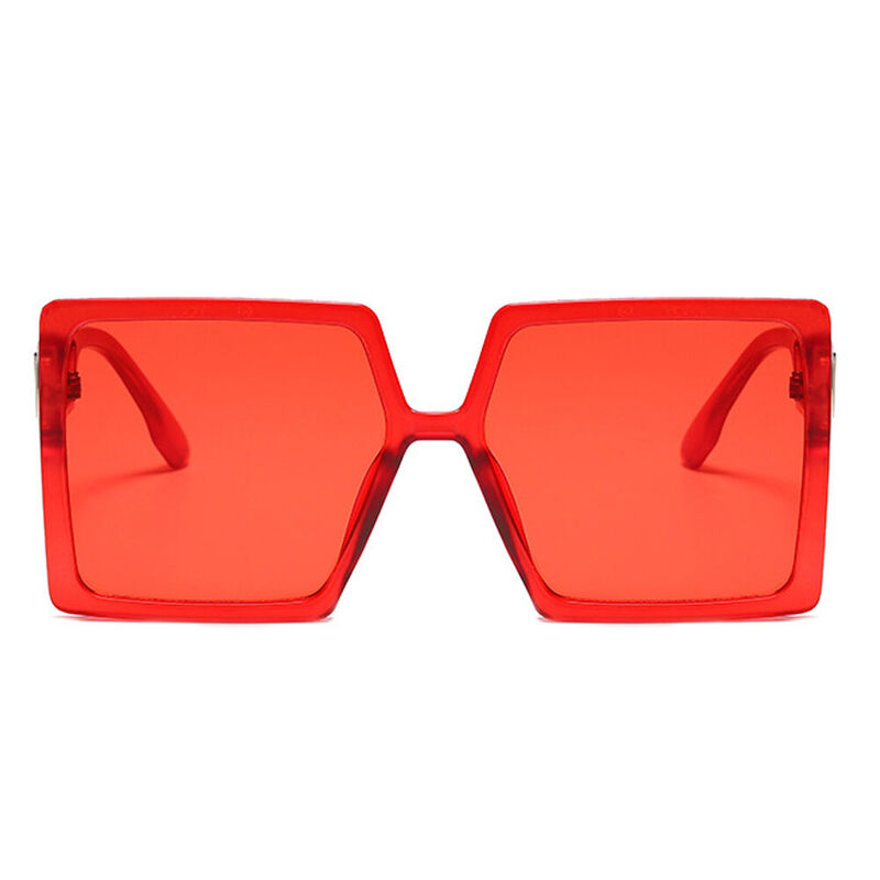 Aspasia Geometric Red Sunglasses