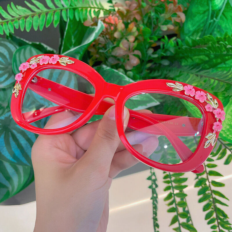 Roneld Cat Eye Red Glasses