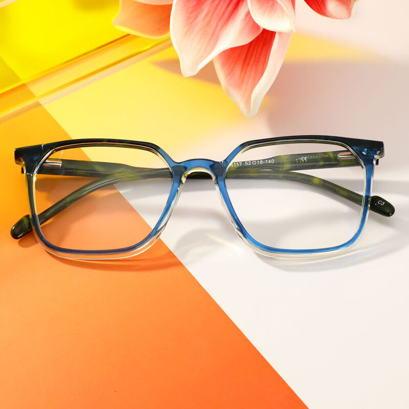Evan Square Blue Glasses