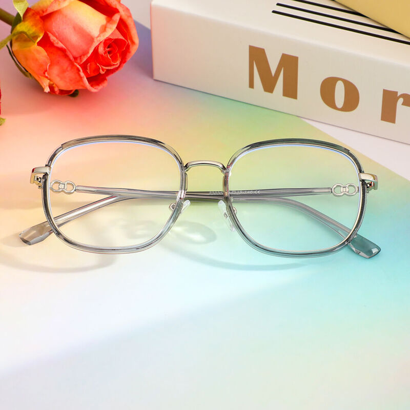 Hulda Square Grey Glasses