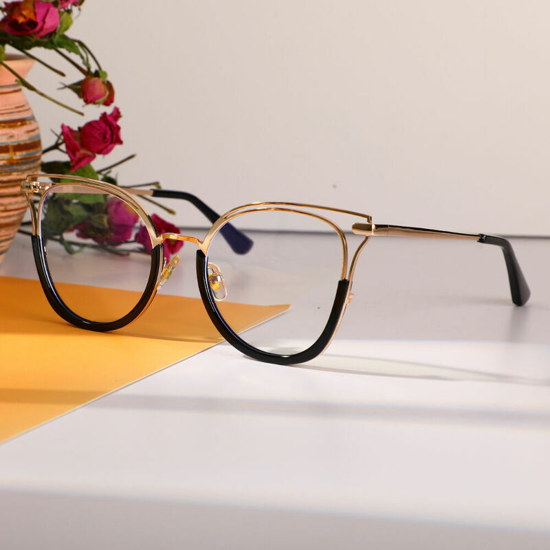 Helin Cat Eye Black Glasses