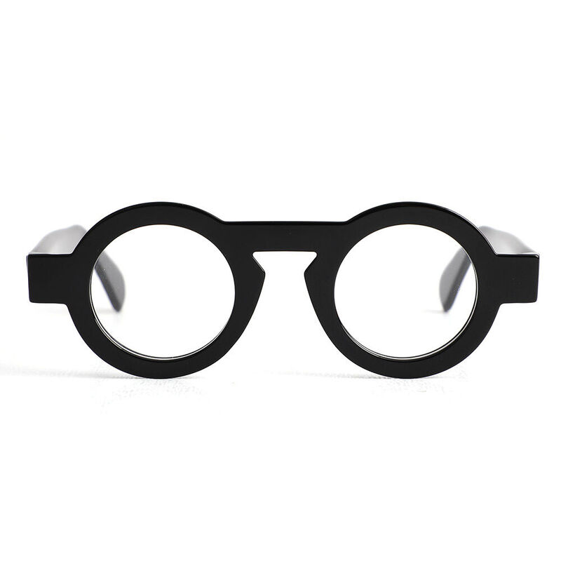 Meroy Runde Schwarze Brille