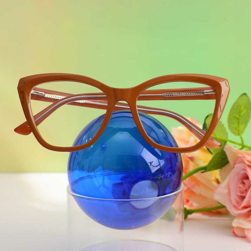 Xenia Cat Eye Brown Glasses