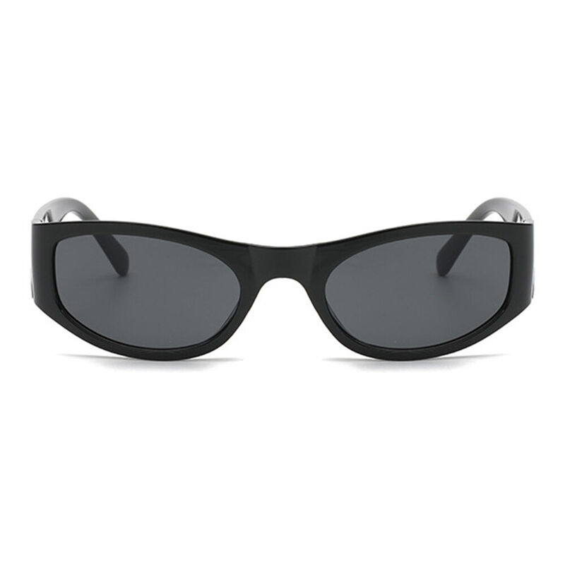 Darcy Oval Black Sunglasses