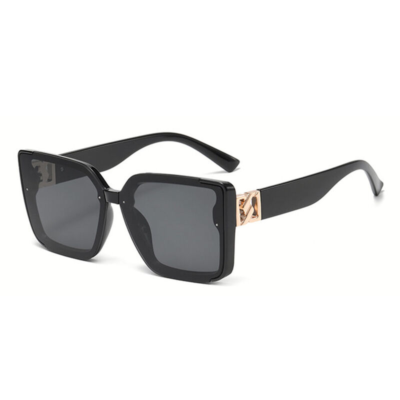 Angelica Square Black Sunglasses