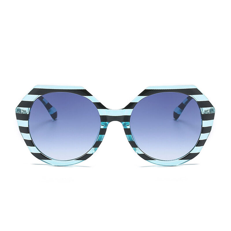 Celia Geometric Blue Sunglasses