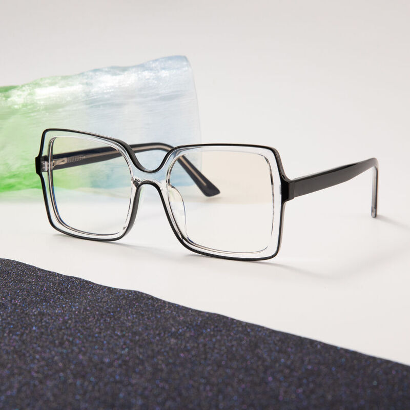 Jade Square Black Glasses