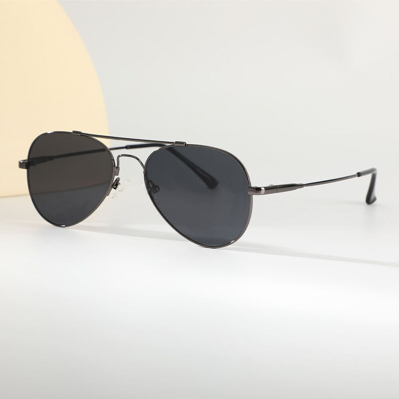 Harper Aviator Black Sunglasses