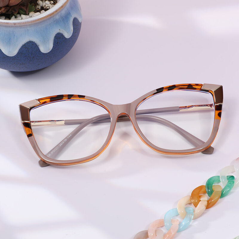 Leigh Cat Eye Leopard Glasses
