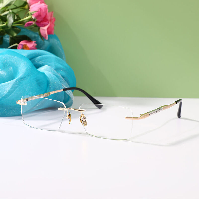 Gwend Rectangle Gold Glasses