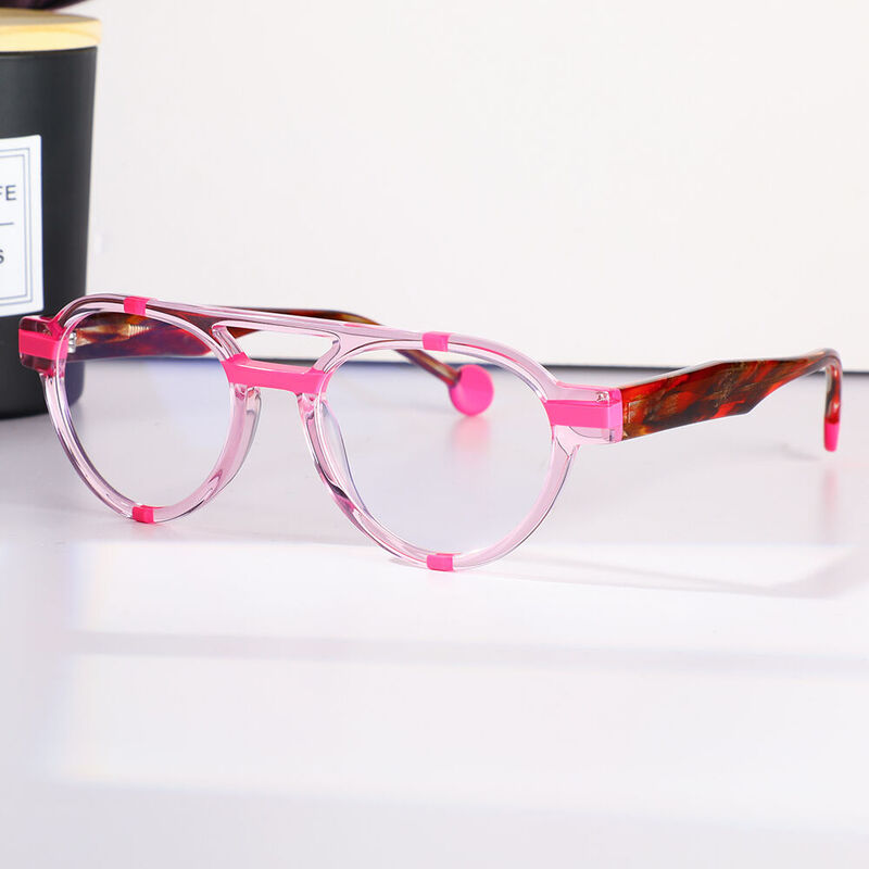Leonard Aviator Pink Glasses