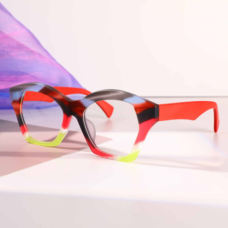 Virgil Cat Eye Red Glasses