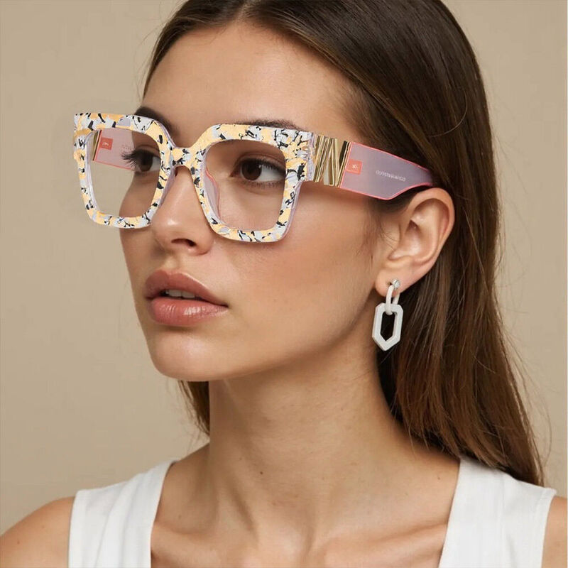 Lunettes de Vue Athena Carré Jaune