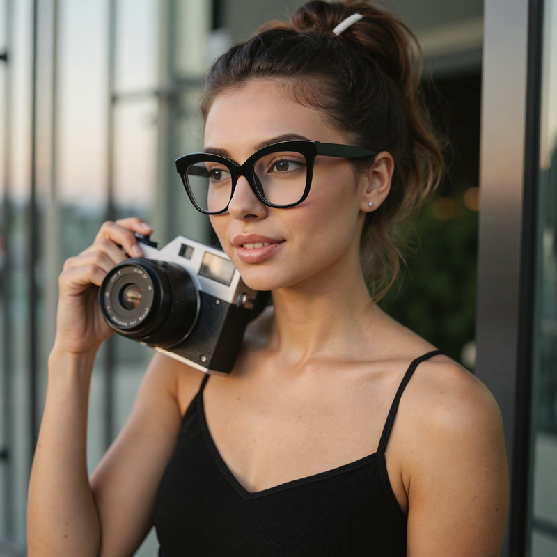 Brook Cat Eye Black Glasses