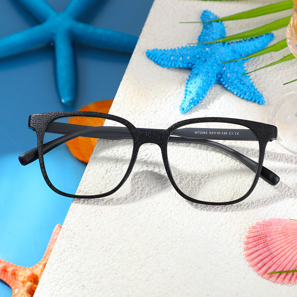 Candice Quadratische Schwarze Brille