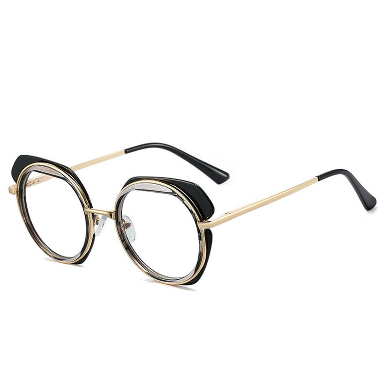 Ivey Round Black Glasses