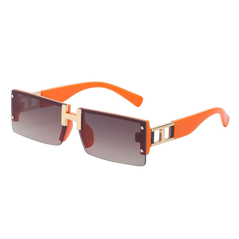 Alex Rectangle Orange Sunglasses