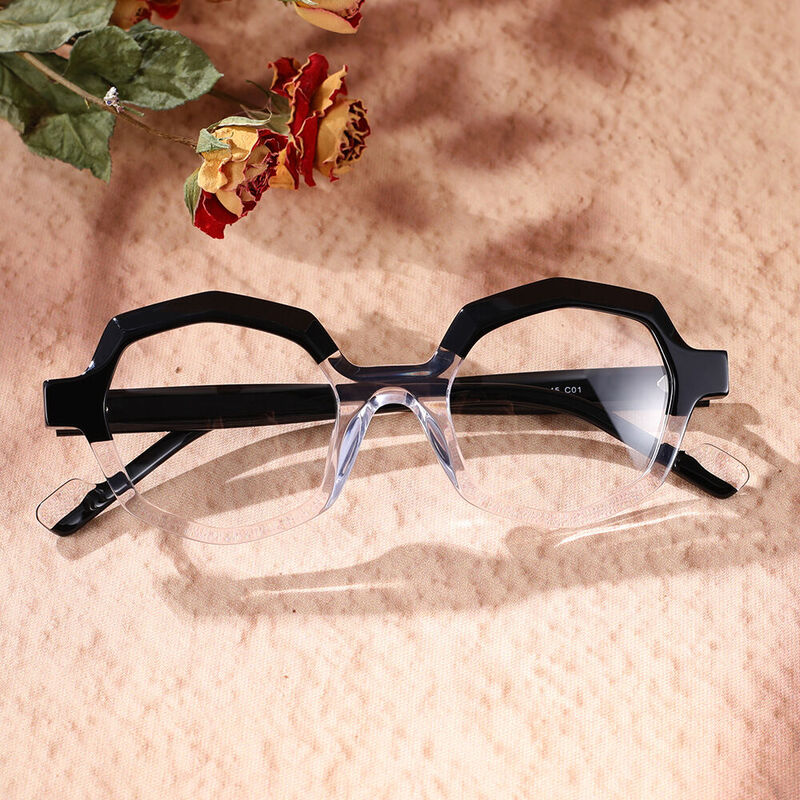 Geoffrey Geometric Black Glasses