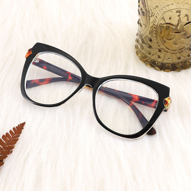 Isabella Cat Eye Black Tortoise Glasses
