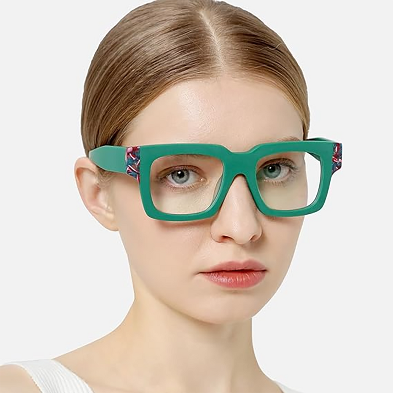 Venus Square Green Glasses