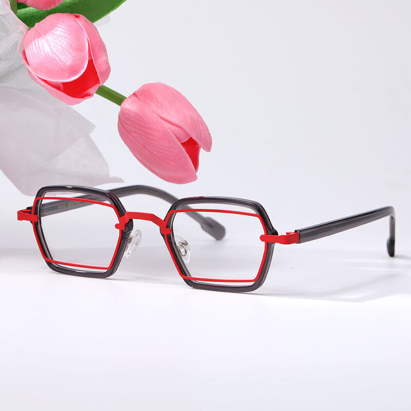 Maxe Geometric Gray Glasses