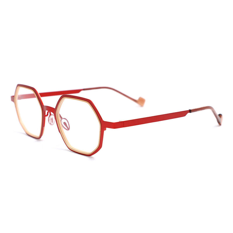 Quintin Geometric Red Glasses