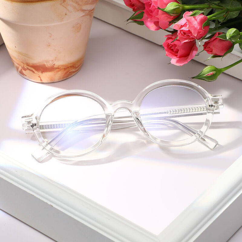 Delia Round Clear Glasses