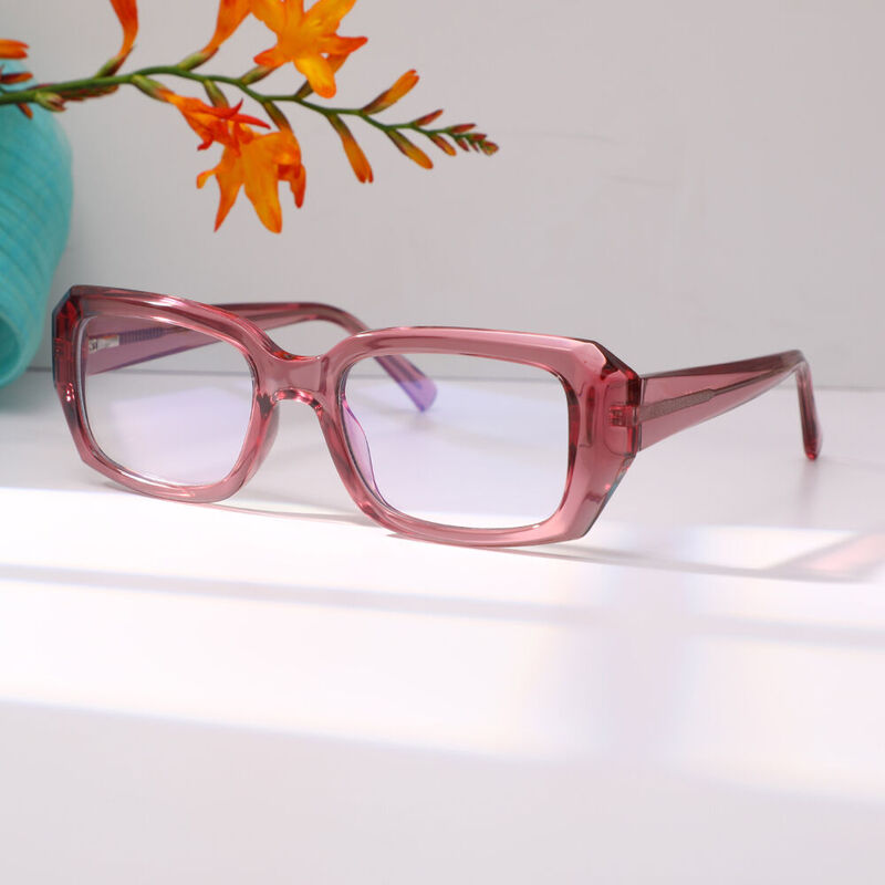 Carliy Rectangle Rosa Brille