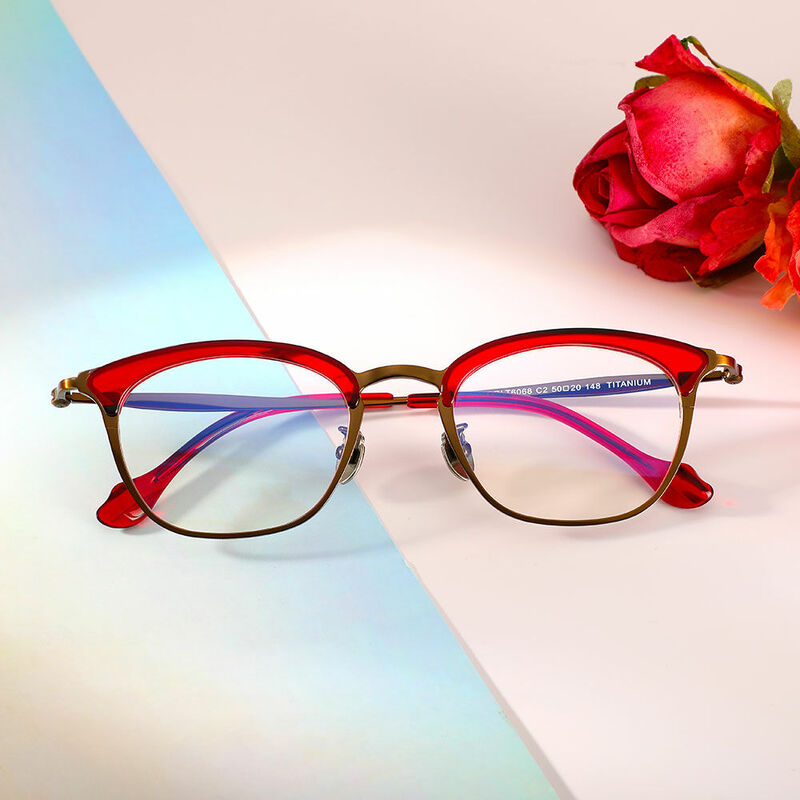 Martin Browline Red Glasses