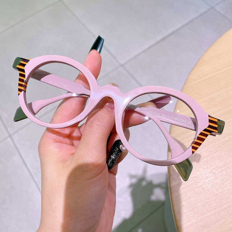 Paula Round Pink Glasses