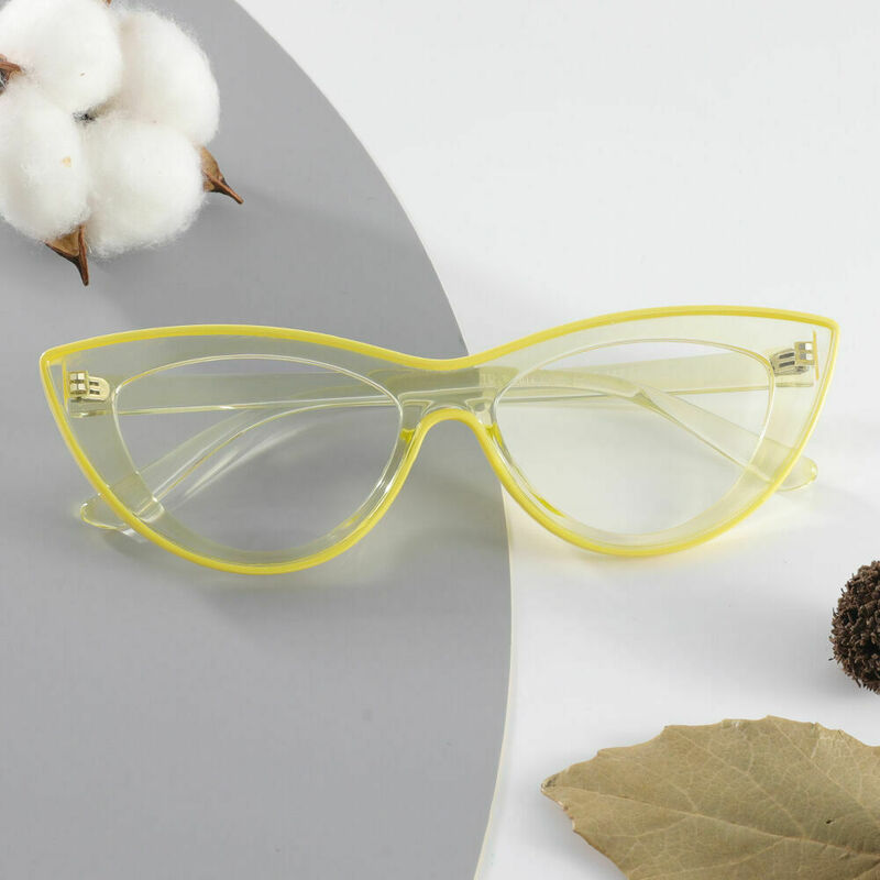 Trista Cat Eye Yellow Glasses