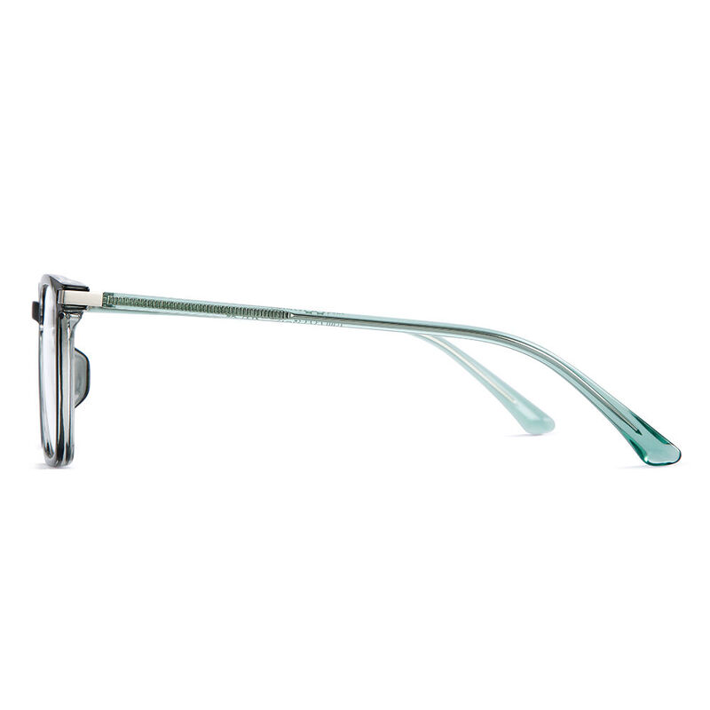 Rebus Square Transparent Green Glasses