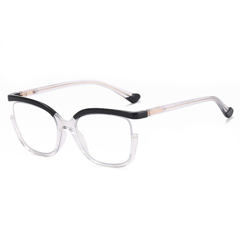 Moni Square Black Clear Glasses