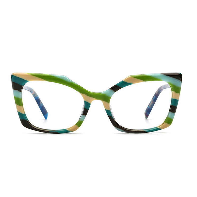 Marisa Cat Eye Blue Green Glasses