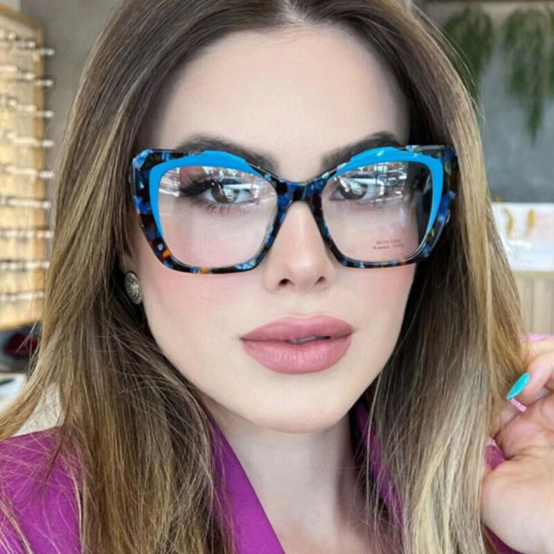 Steele Cat Eye Blue Glasses