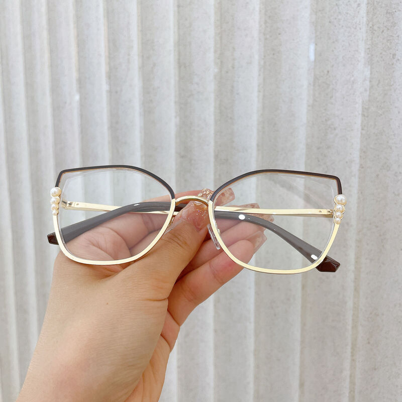 Yile Cat Eye Brown Glasses