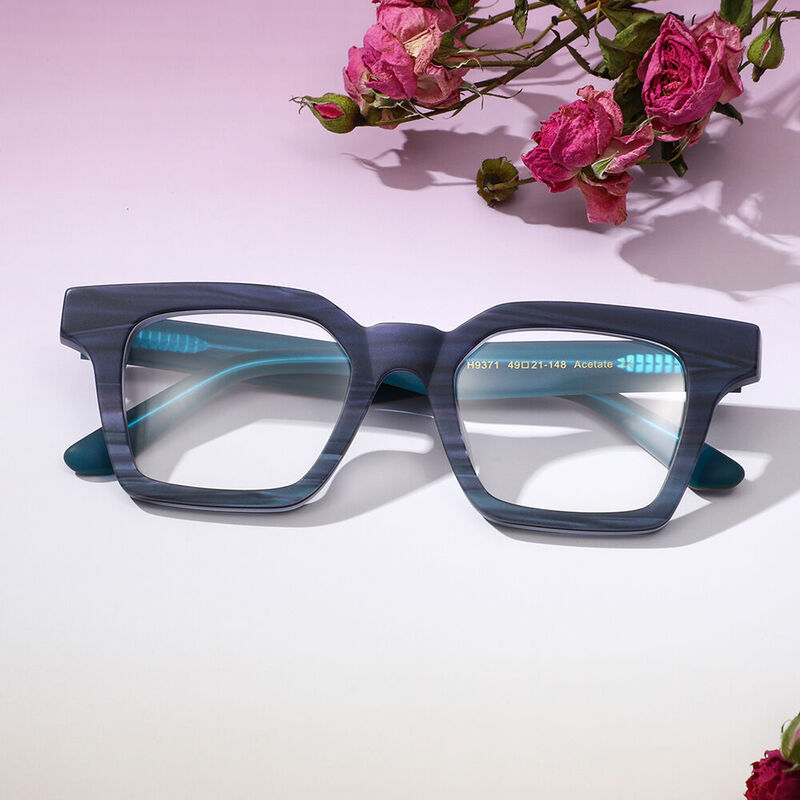 Austine Square DarK Blue Glasses