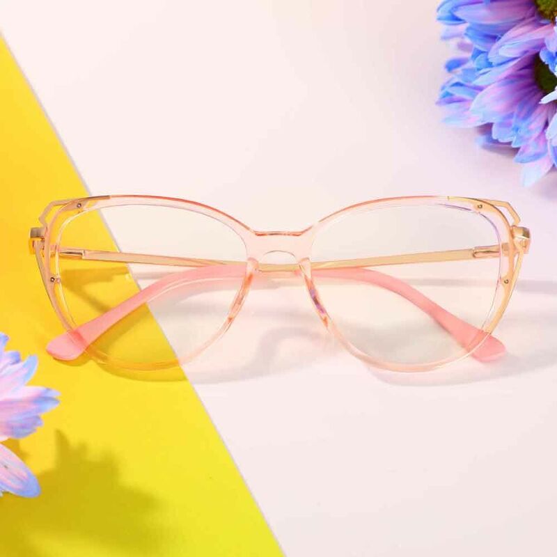 Crystal Cat Eye Rosa Brille