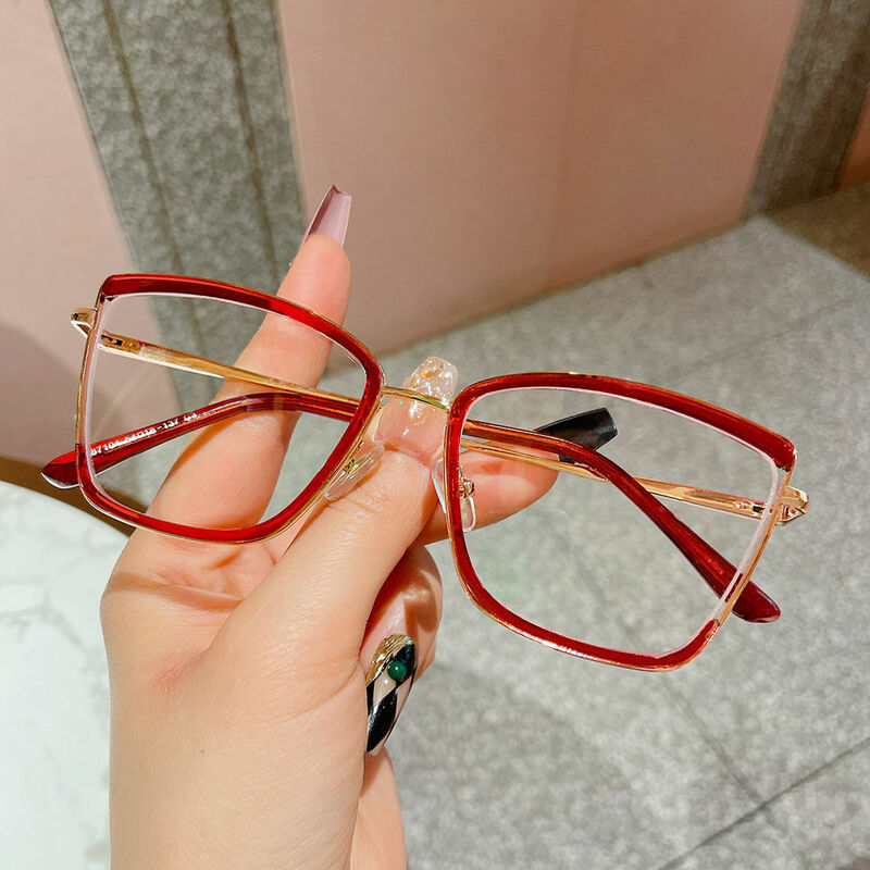 Ellen Cat Eye Red Glasses