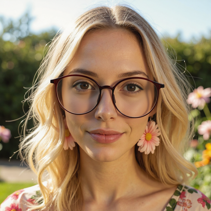 Ethel Runde Braune Brille
