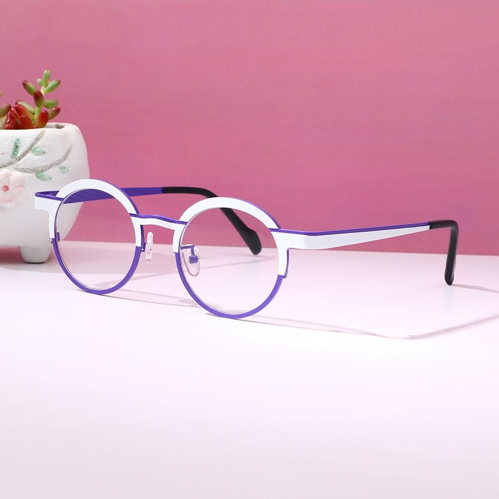 Blume Runde Lila Brille