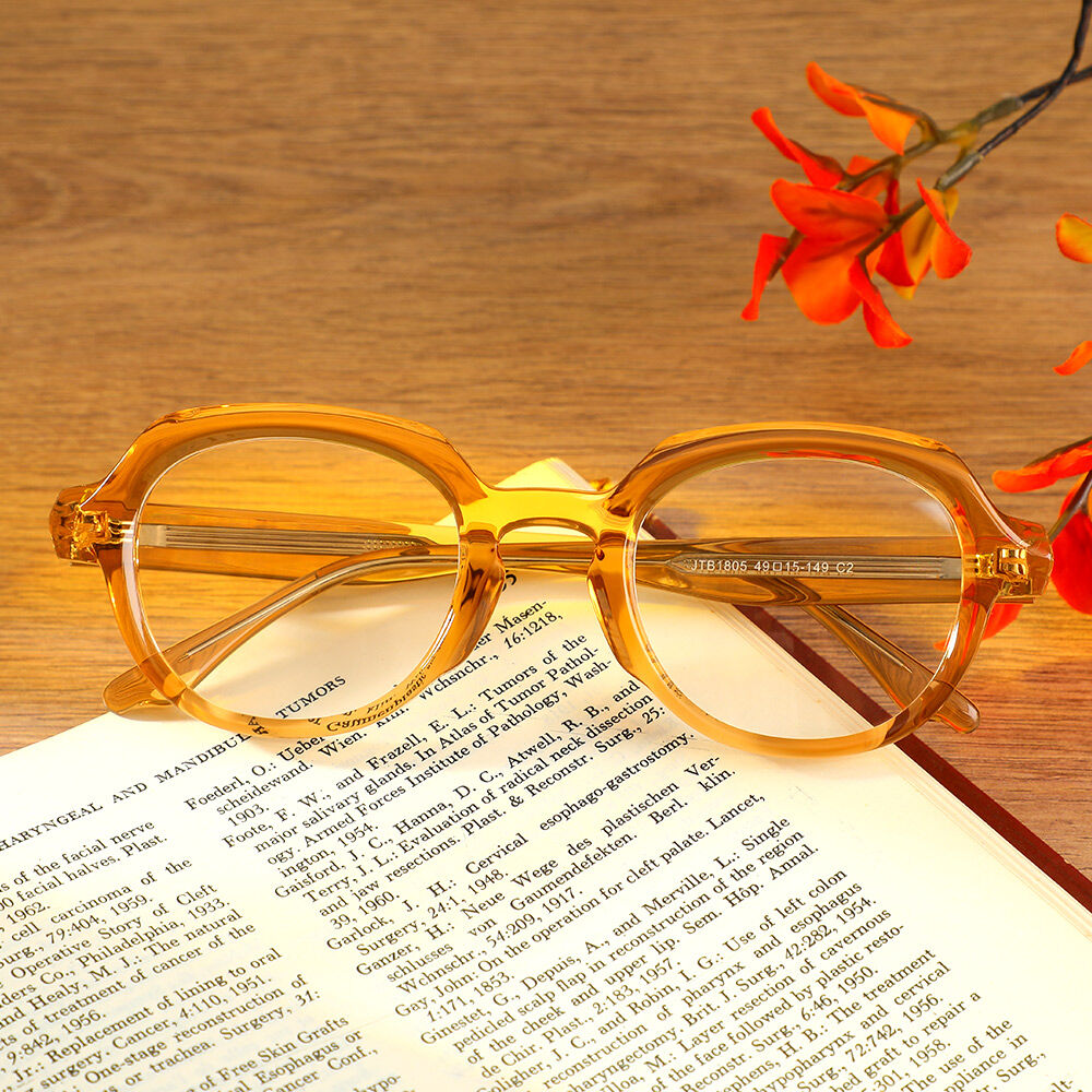 Deborah Runde Orange Brille