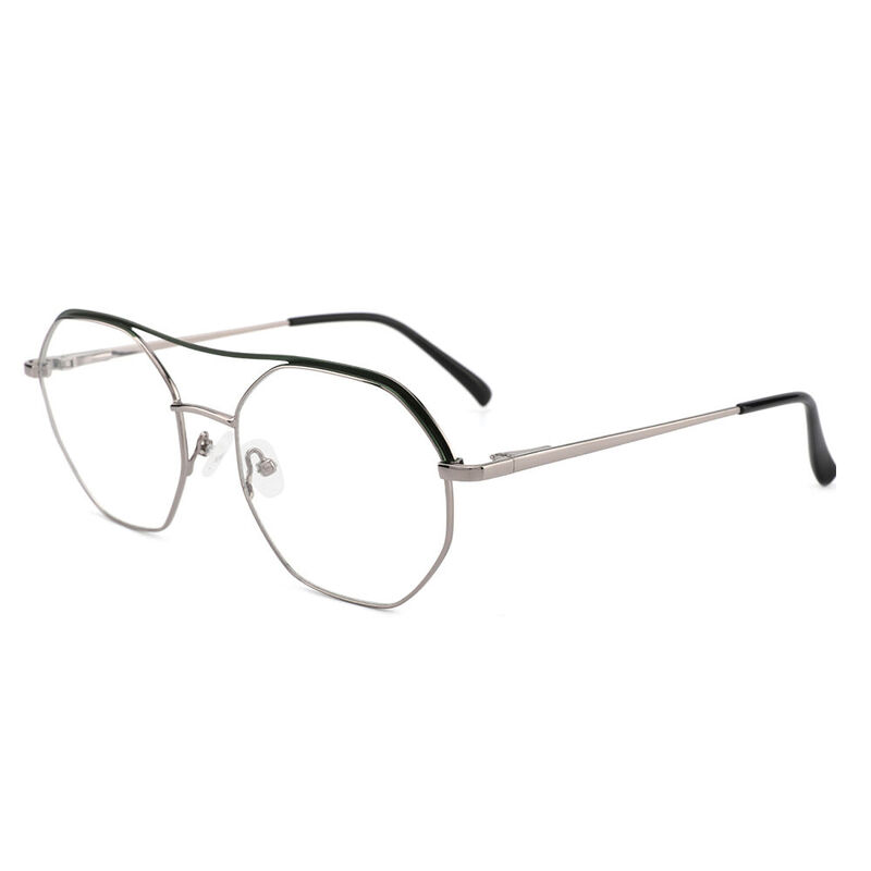 Joy Aviator Geometric Gunmetal Glasses