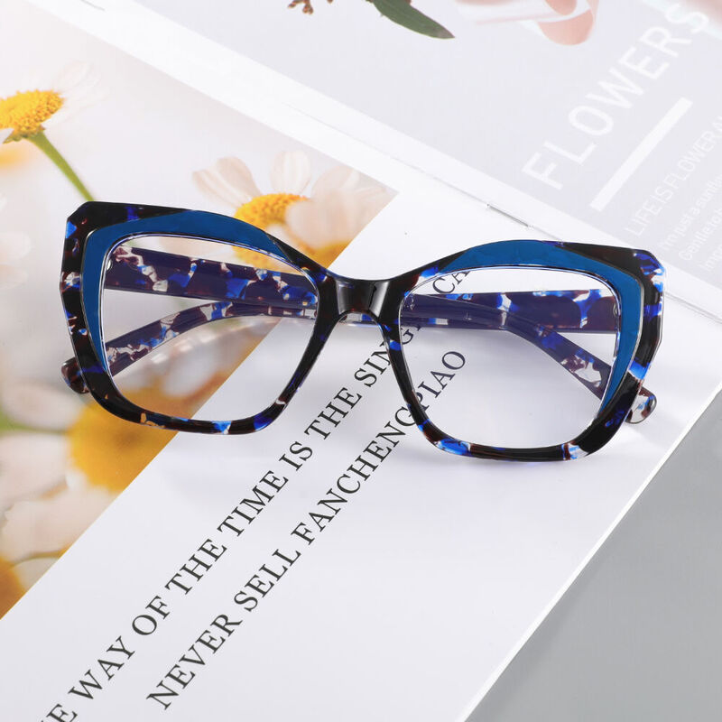 Steele Cat Eye Blue Glasses