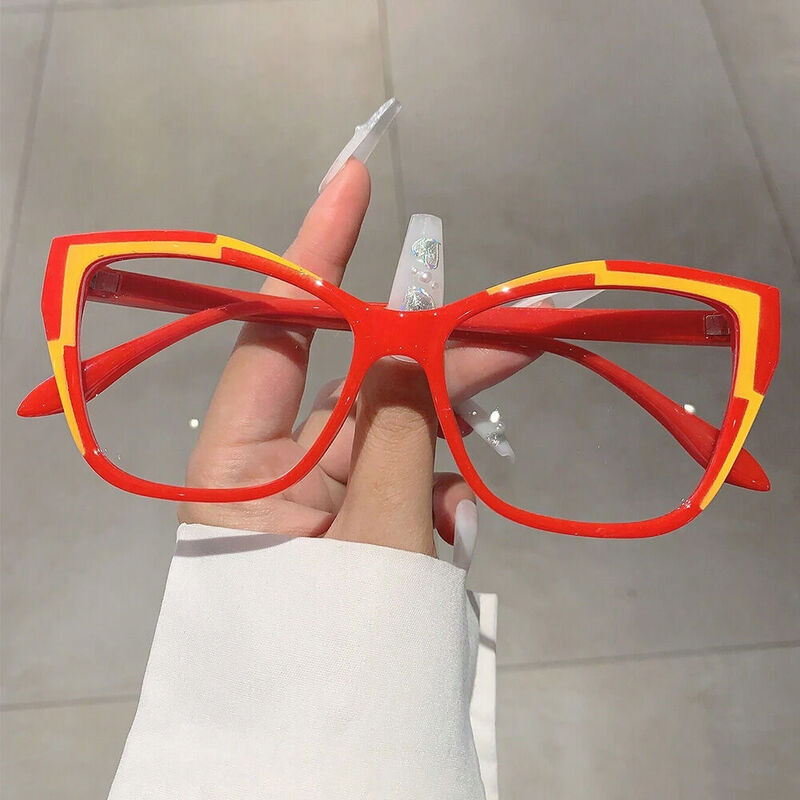 Brian Cat Eye Red Glasses