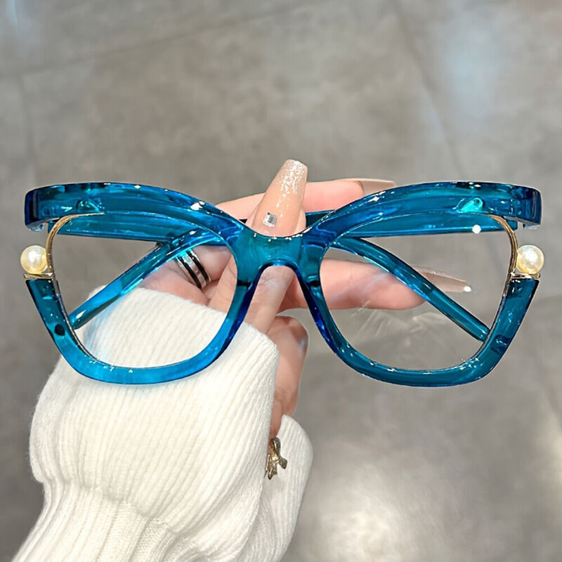 Halona Cat Eye Blue Glasses