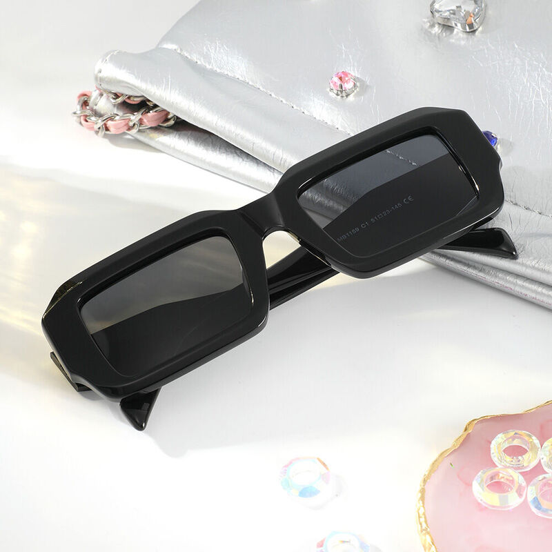 Drift Rectangle Black Sunglasses